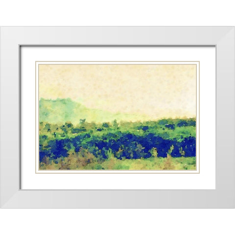 Watercolor Landscape 2 White Modern Wood Framed Art Print with Double Matting by Brown, Denise