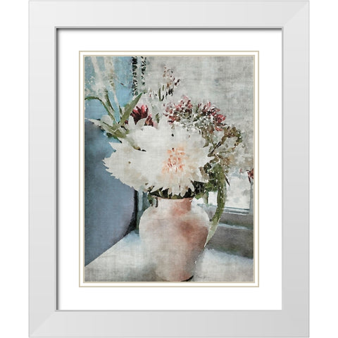 Watercolor Vase 1 White Modern Wood Framed Art Print with Double Matting by Brown, Denise