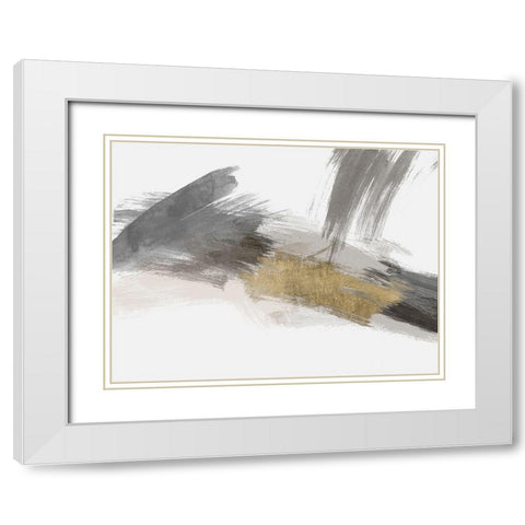 Dexterity 1 Gold White Modern Wood Framed Art Print with Double Matting by Brown, Denise
