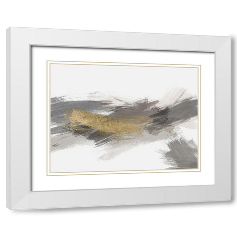 Dexterity 2 Gold White Modern Wood Framed Art Print with Double Matting by Brown, Denise