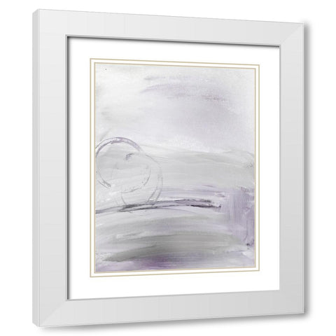 Lilac Abstract White Modern Wood Framed Art Print with Double Matting by Brown, Denise