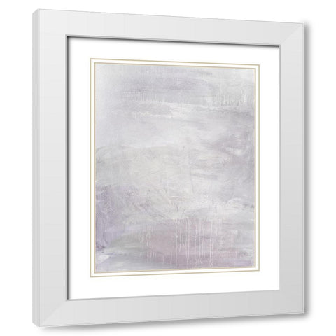 Raining In Lilac White Modern Wood Framed Art Print with Double Matting by Brown, Denise