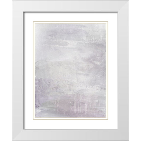 Raining In Lilac White Modern Wood Framed Art Print with Double Matting by Brown, Denise