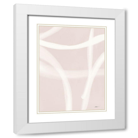 Blush Strokes 2 White Modern Wood Framed Art Print with Double Matting by Brown, Denise
