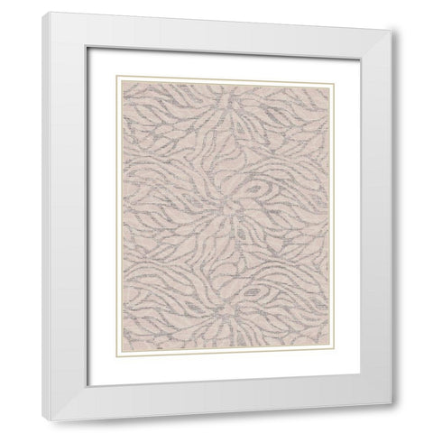 Blush Fabric Pattern 1 White Modern Wood Framed Art Print with Double Matting by Brown, Denise
