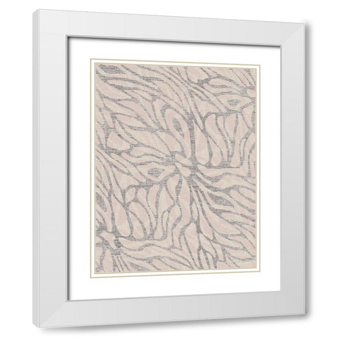 Blush Fabric Pattern 2 White Modern Wood Framed Art Print with Double Matting by Brown, Denise