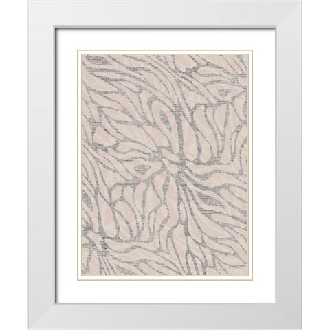 Blush Fabric Pattern 2 White Modern Wood Framed Art Print with Double Matting by Brown, Denise