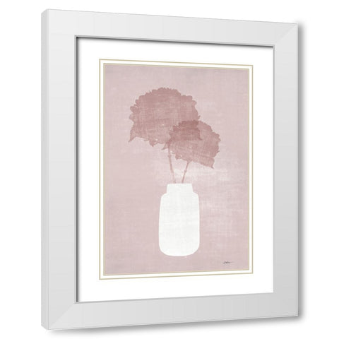 Blush Foral 1 White Modern Wood Framed Art Print with Double Matting by Brown, Denise