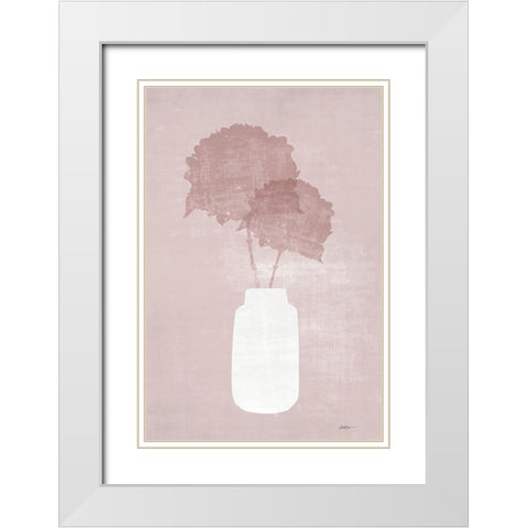 Blush Foral 1 White Modern Wood Framed Art Print with Double Matting by Brown, Denise