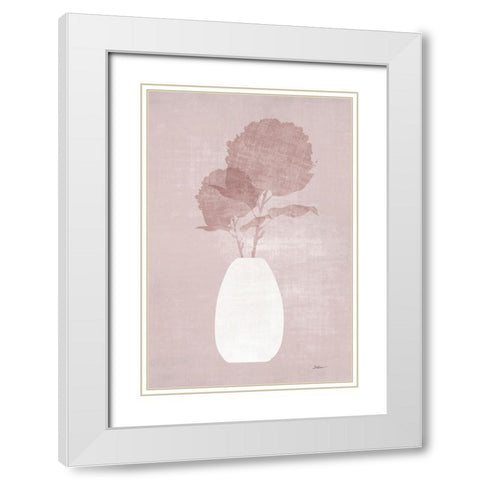 Blush Foral 2 White Modern Wood Framed Art Print with Double Matting by Brown, Denise