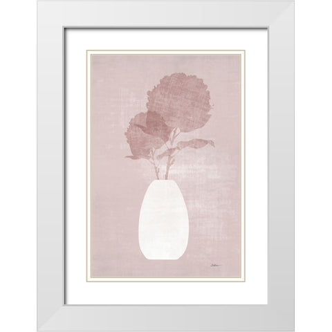 Blush Foral 2 White Modern Wood Framed Art Print with Double Matting by Brown, Denise