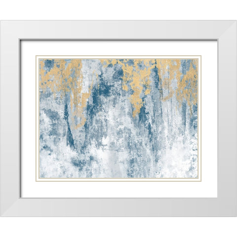 Golden Azure White Modern Wood Framed Art Print with Double Matting by Brown, Denise