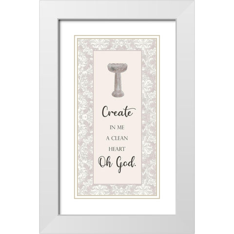 Create a Clean Heart White Modern Wood Framed Art Print with Double Matting by Brown, Denise
