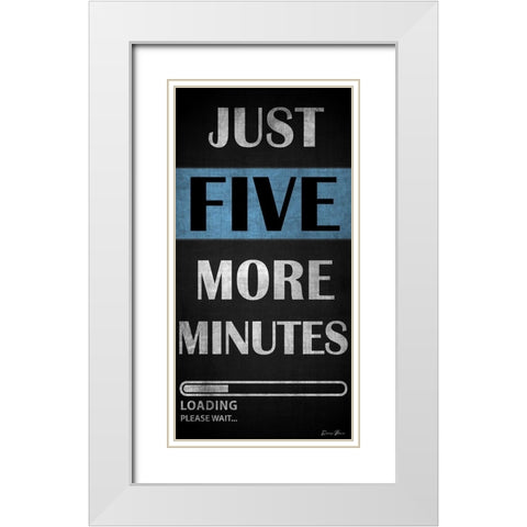 Just Five More Minutes White Modern Wood Framed Art Print with Double Matting by Brown, Denise