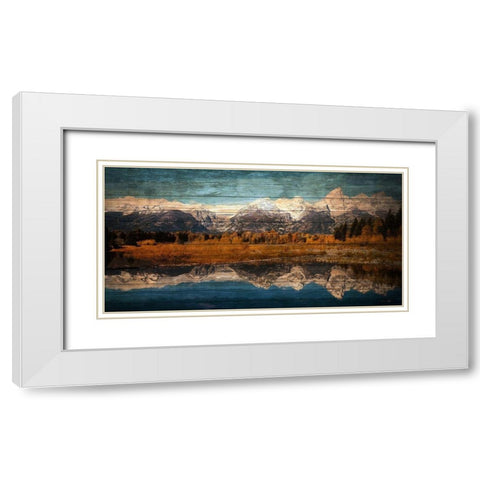 Mountain Reflection 2 White Modern Wood Framed Art Print with Double Matting by Brown, Denise