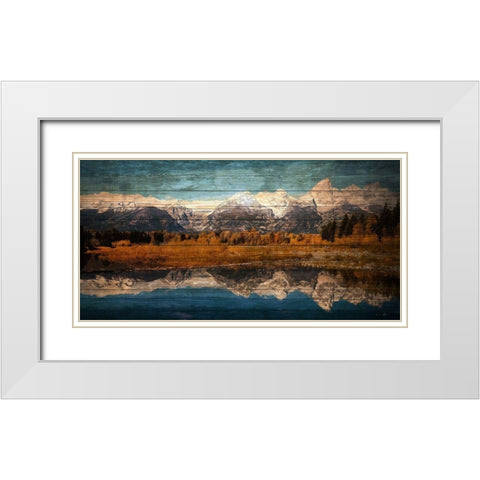 Mountain Reflection 2 White Modern Wood Framed Art Print with Double Matting by Brown, Denise