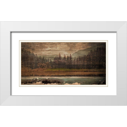 Mountain Reflection 4 White Modern Wood Framed Art Print with Double Matting by Brown, Denise