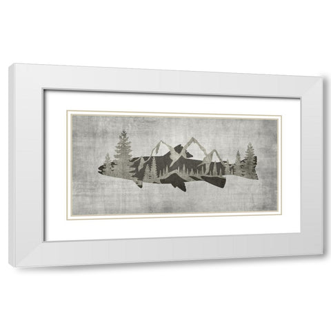 Mountain Trout 2 White Modern Wood Framed Art Print with Double Matting by Brown, Denise