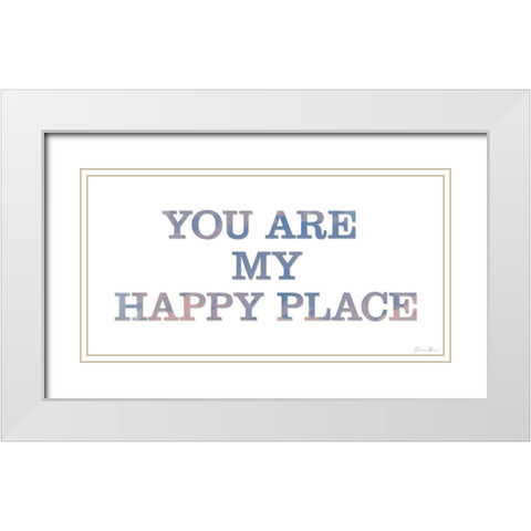 Happy Place 1 White Modern Wood Framed Art Print with Double Matting by Brown, Denise