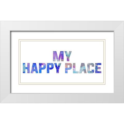 My Happy Place 2 White Modern Wood Framed Art Print with Double Matting by Brown, Denise