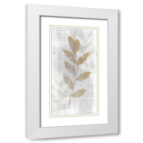 Botanical Stem 1 White Modern Wood Framed Art Print with Double Matting by Brown, Denise