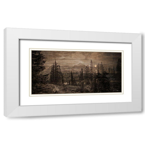 Lodge View White Modern Wood Framed Art Print with Double Matting by Brown, Denise