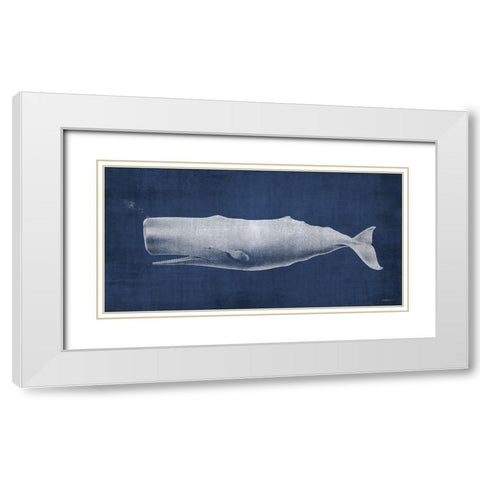 Whale 1 V2 White Modern Wood Framed Art Print with Double Matting by Brown, Denise