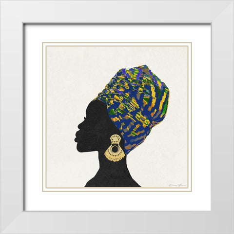 Kente 2 White Modern Wood Framed Art Print with Double Matting by Brown, Denise
