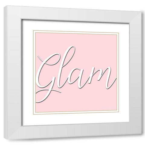 Glam Lash Out 2 White Modern Wood Framed Art Print with Double Matting by Brown, Denise