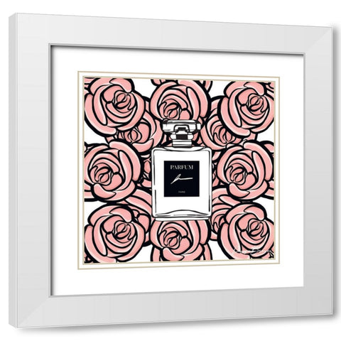 Parfum White Modern Wood Framed Art Print with Double Matting by Brown, Denise