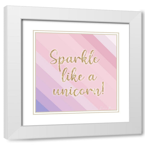 Sparkle Like a Unicorn 1 White Modern Wood Framed Art Print with Double Matting by Brown, Denise