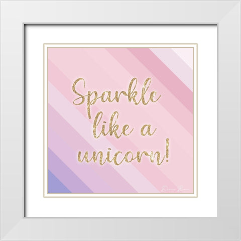 Sparkle Like a Unicorn 1 White Modern Wood Framed Art Print with Double Matting by Brown, Denise
