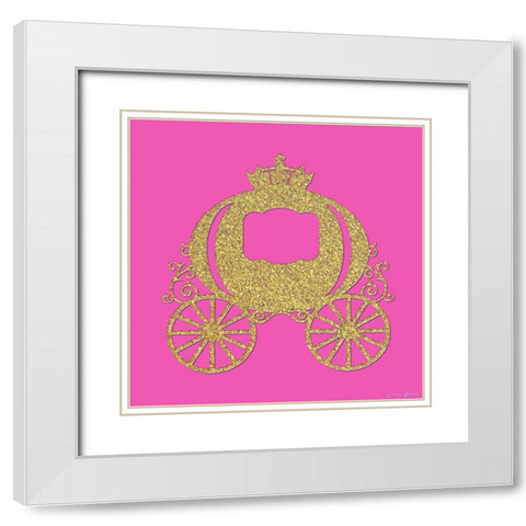 Princess Carriage White Modern Wood Framed Art Print with Double Matting by Brown, Denise