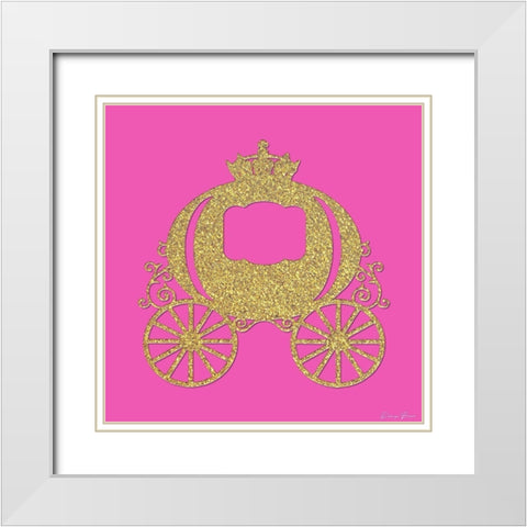 Princess Carriage White Modern Wood Framed Art Print with Double Matting by Brown, Denise