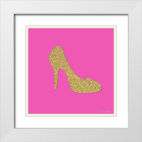 Princess Shoe White Modern Wood Framed Art Print with Double Matting by Brown, Denise