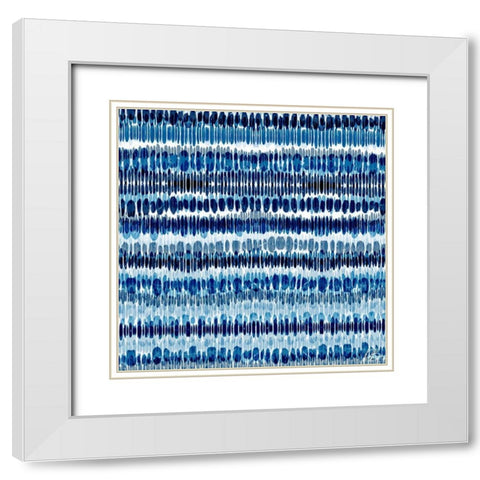 Blue Lines White Modern Wood Framed Art Print with Double Matting by Brown, Denise
