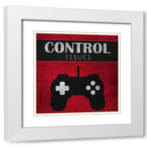 Control Issues Red White Modern Wood Framed Art Print with Double Matting by Brown, Denise
