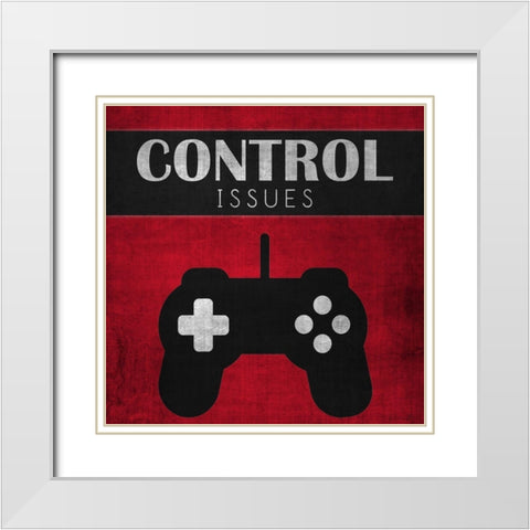 Control Issues Red White Modern Wood Framed Art Print with Double Matting by Brown, Denise