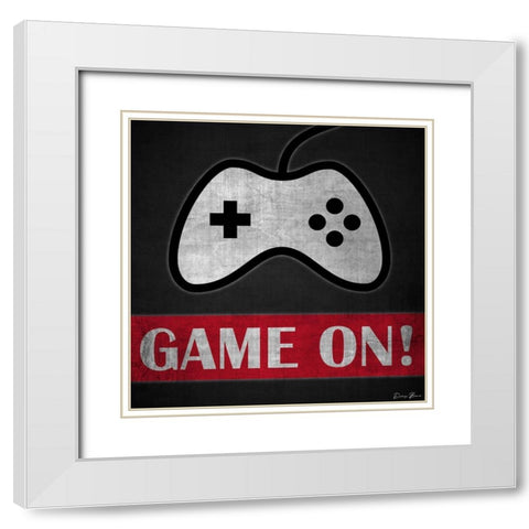 Game On 2 Red White Modern Wood Framed Art Print with Double Matting by Brown, Denise