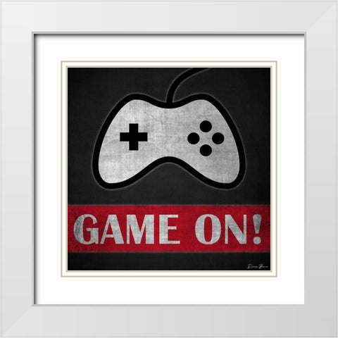 Game On 2 Red White Modern Wood Framed Art Print with Double Matting by Brown, Denise
