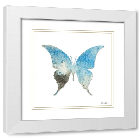 Watercolor Wings 3 White Modern Wood Framed Art Print with Double Matting by Brown, Denise