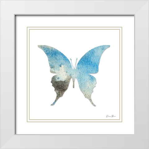 Watercolor Wings 3 White Modern Wood Framed Art Print with Double Matting by Brown, Denise