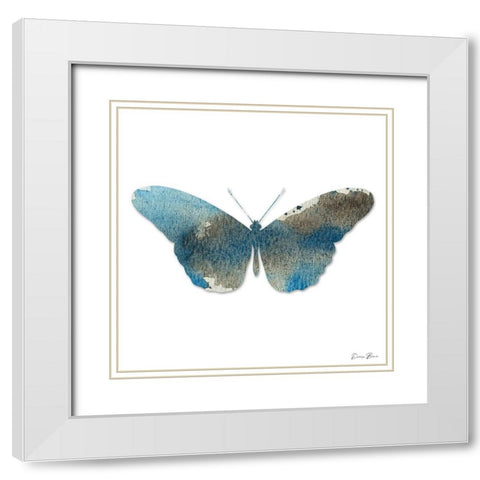 Watercolor Wings 4 White Modern Wood Framed Art Print with Double Matting by Brown, Denise