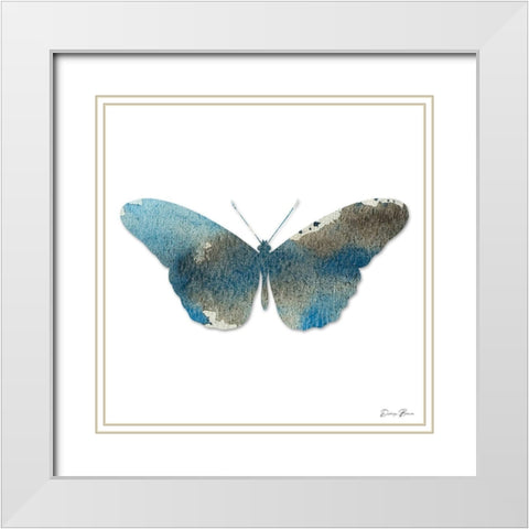 Watercolor Wings 4 White Modern Wood Framed Art Print with Double Matting by Brown, Denise