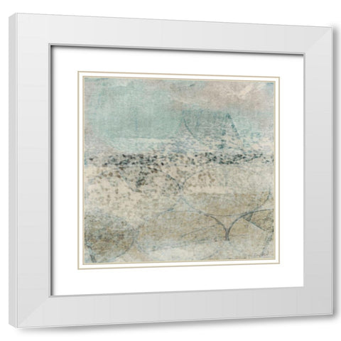 Geo Abstract White Modern Wood Framed Art Print with Double Matting by Brown, Denise