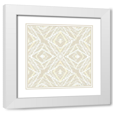 Neutral Diamonds White Modern Wood Framed Art Print with Double Matting by Brown, Denise