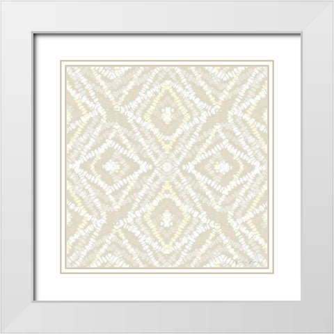 Neutral Diamonds White Modern Wood Framed Art Print with Double Matting by Brown, Denise