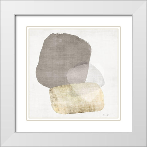 Organic Textures 1 White Modern Wood Framed Art Print with Double Matting by Brown, Denise