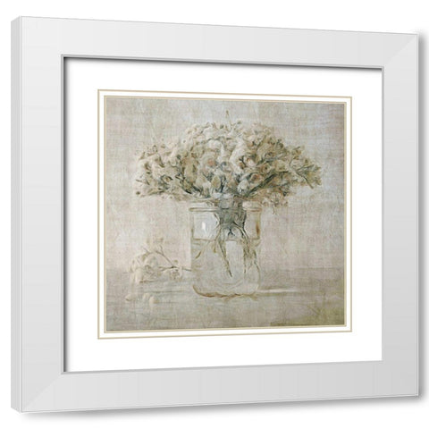 Simple Blooms 2 White Modern Wood Framed Art Print with Double Matting by Brown, Denise