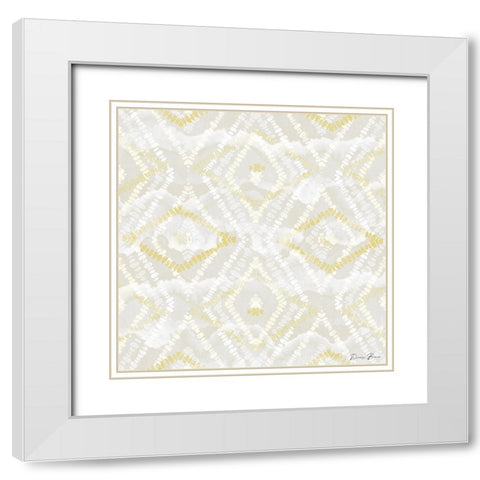Gold Khaki Pattern 2 White Modern Wood Framed Art Print with Double Matting by Brown, Denise